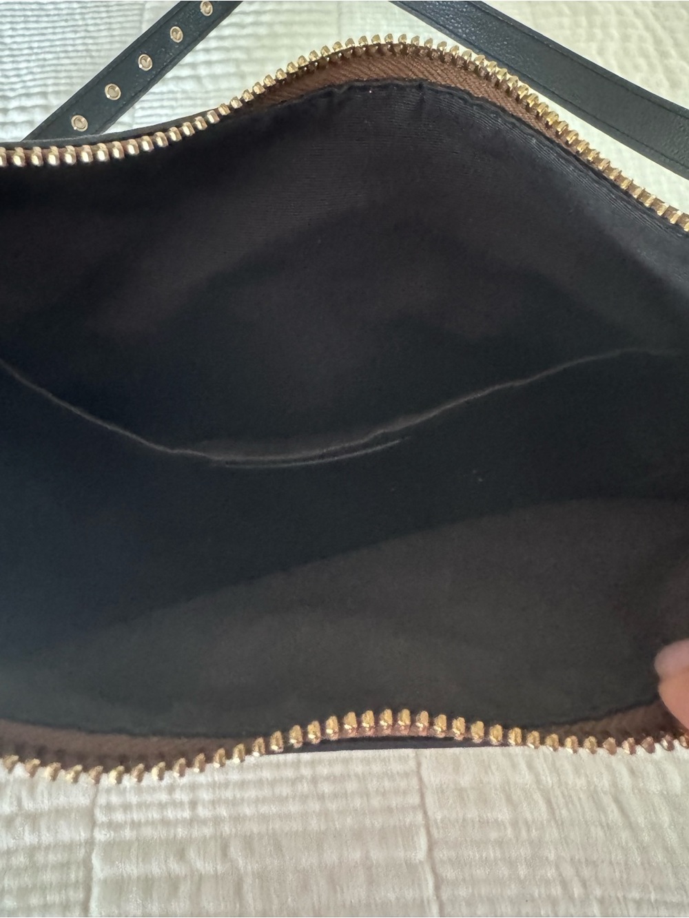 Coach Brown Signature Canvas Crossbody with Black Trim - Picture 3 of 4